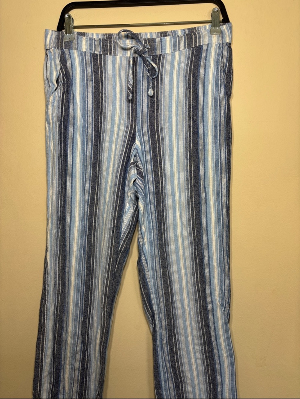 Vince Camuto Blue and White Striped Drawstring